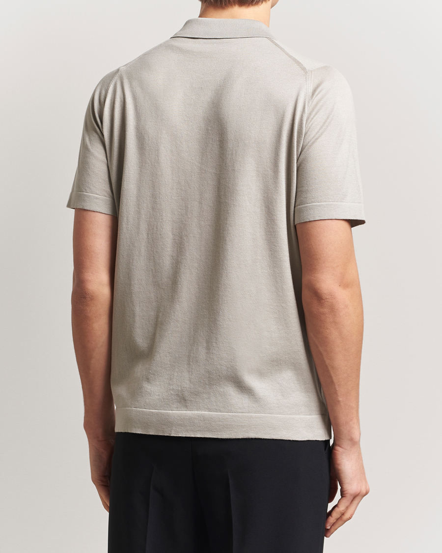 Uomini | Camicie | John Smedley | Folke Sea Island Knitted Polo Parchment
