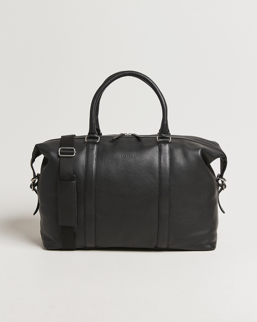 Uomini | Les Deux Leather Weekendbag Black | LES DEUX | Leather Weekendbag Black