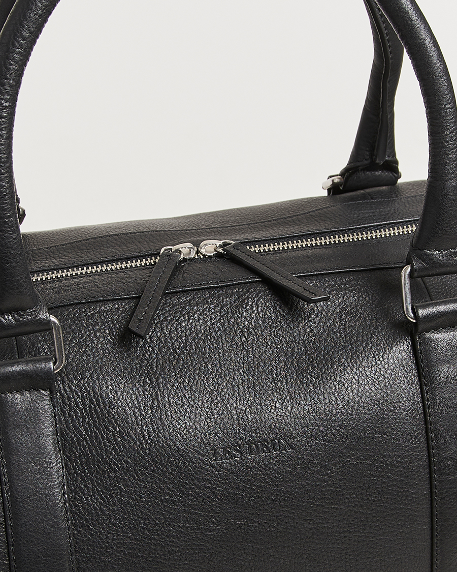 Uomini | Les Deux Leather Weekendbag Black | LES DEUX | Leather Weekendbag Black