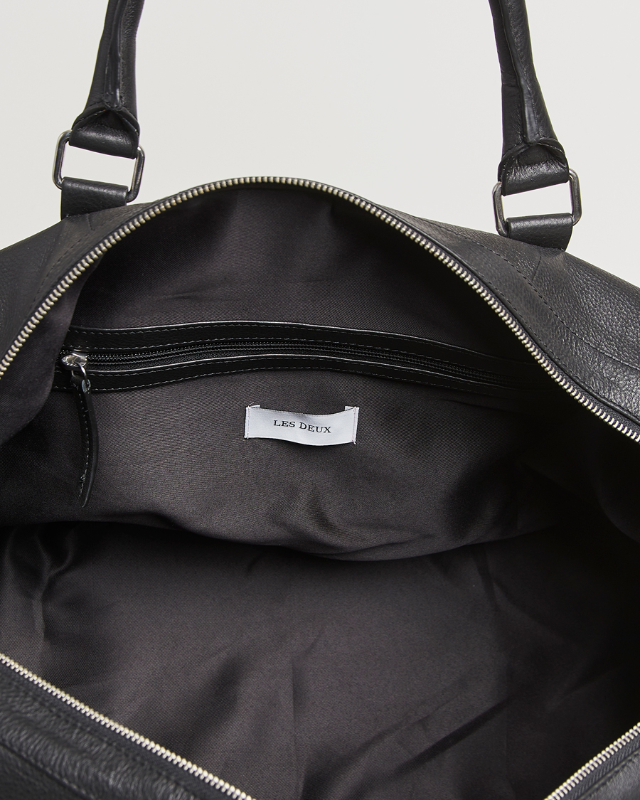 Uomini | Les Deux Leather Weekendbag Black | LES DEUX | Leather Weekendbag Black