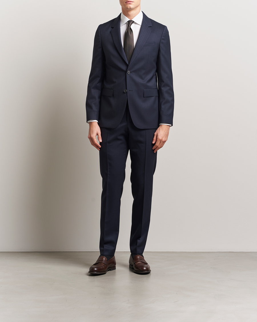 Uomini | Abiti | BOSS BLACK | Houston Wool Pinstriped Suit Dark Blue