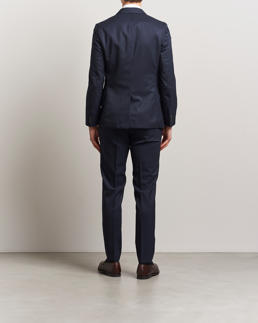 Uomini | Abiti | BOSS BLACK | Houston Wool Pinstriped Suit Dark Blue
