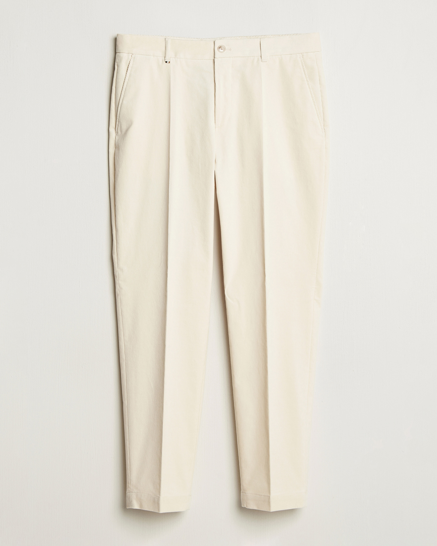 Uomini | Pantaloni | BOSS BLACK | Perin Spring Cord Trousers Open White