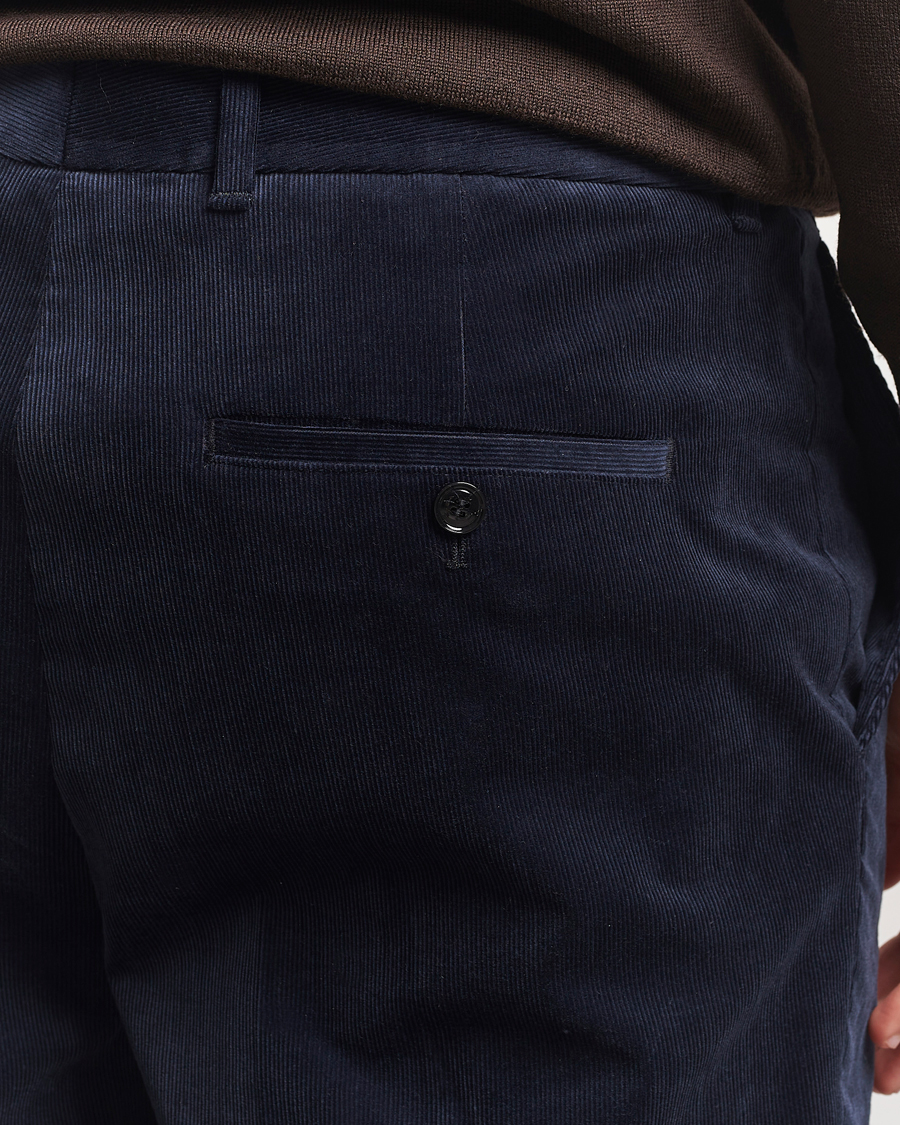Uomini | Pantaloni | BOSS BLACK | Perin Spring Cord Trousers Dark Blue