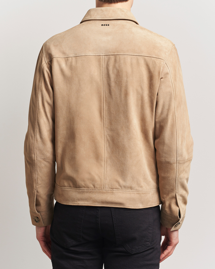 Uomini | Giacche | BOSS BLACK | Malbano Suede Jacket Light Beige