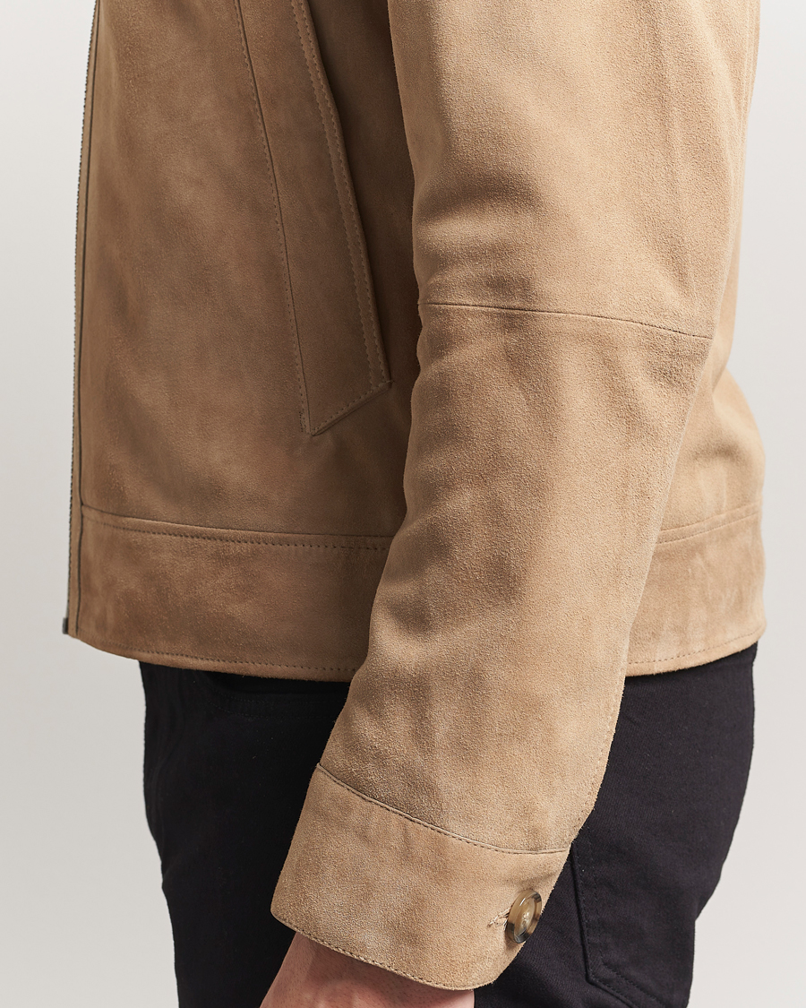 Uomini | Giacche | BOSS BLACK | Malbano Suede Jacket Light Beige