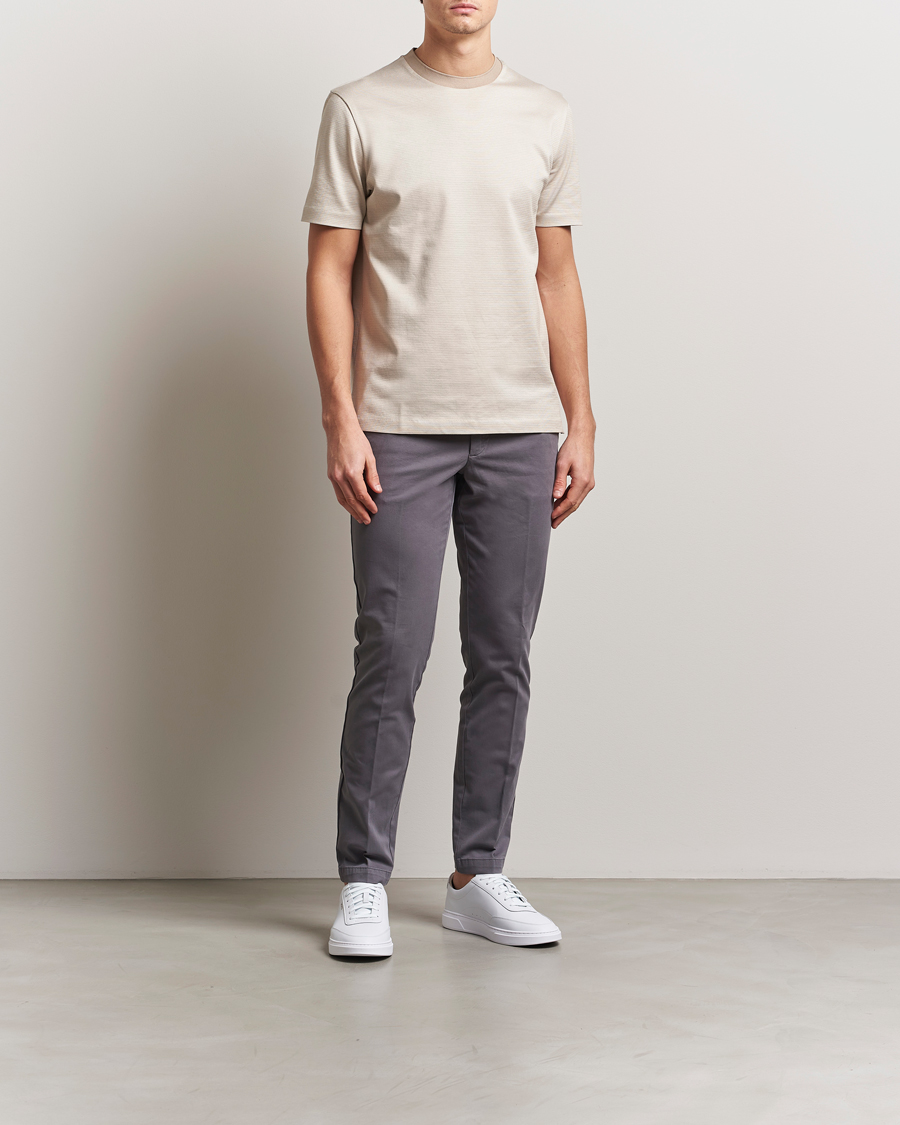 Uomini | T-shirt | BOSS BLACK | Thompson Structured T-Shirt Light Beige