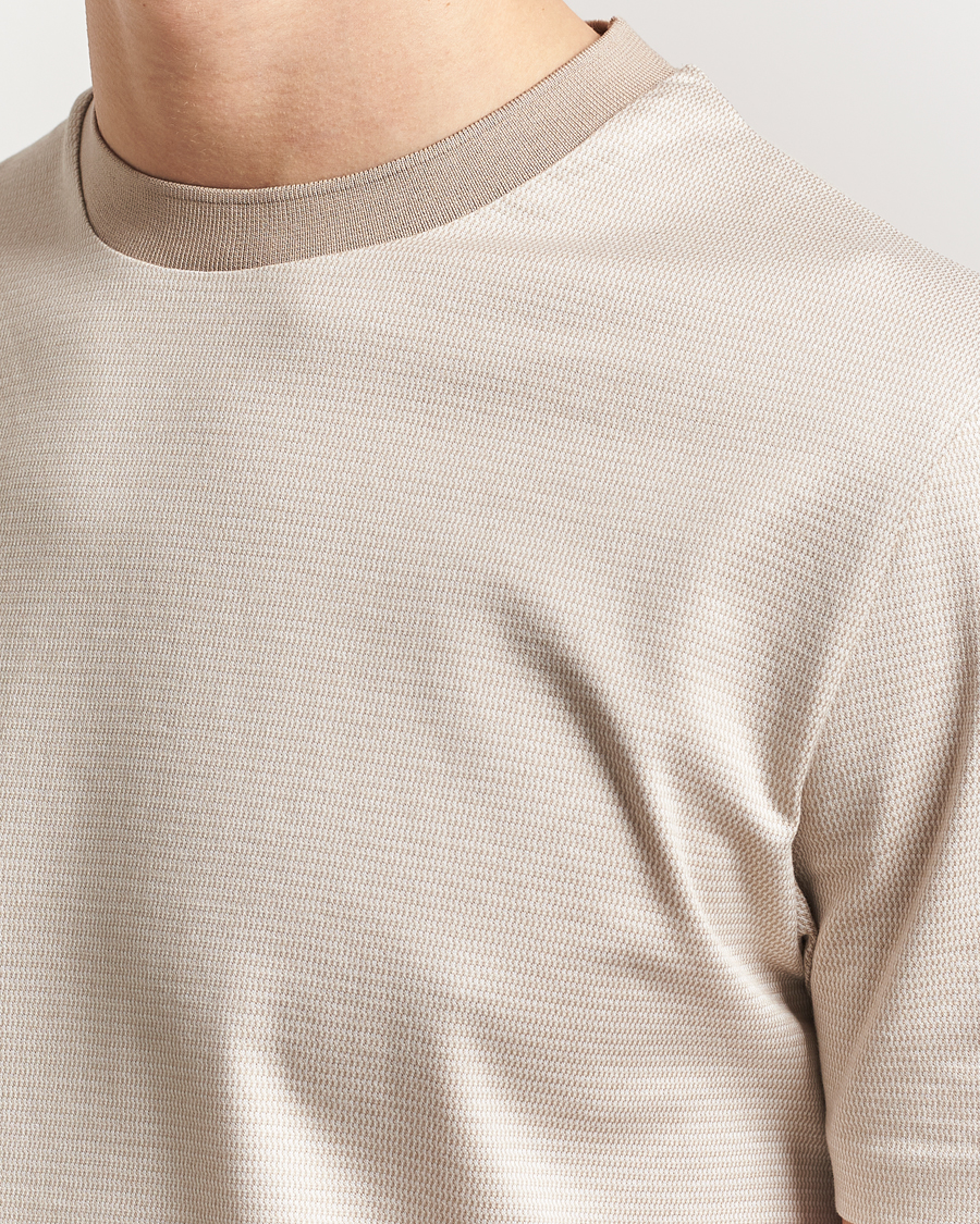 Uomini | T-shirt | BOSS BLACK | Thompson Structured T-Shirt Light Beige