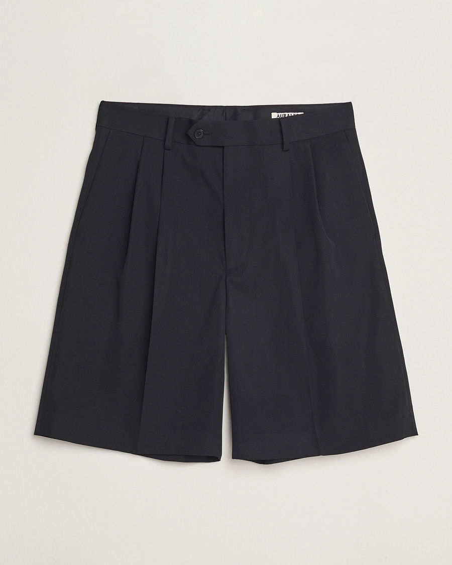 Uomini | Pantaloncini | Auralee | Light Wool Gabardine Shorts Black