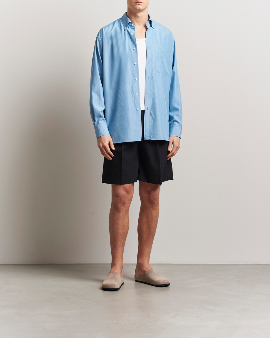 Uomini | Pantaloncini | Auralee | Light Wool Gabardine Shorts Black