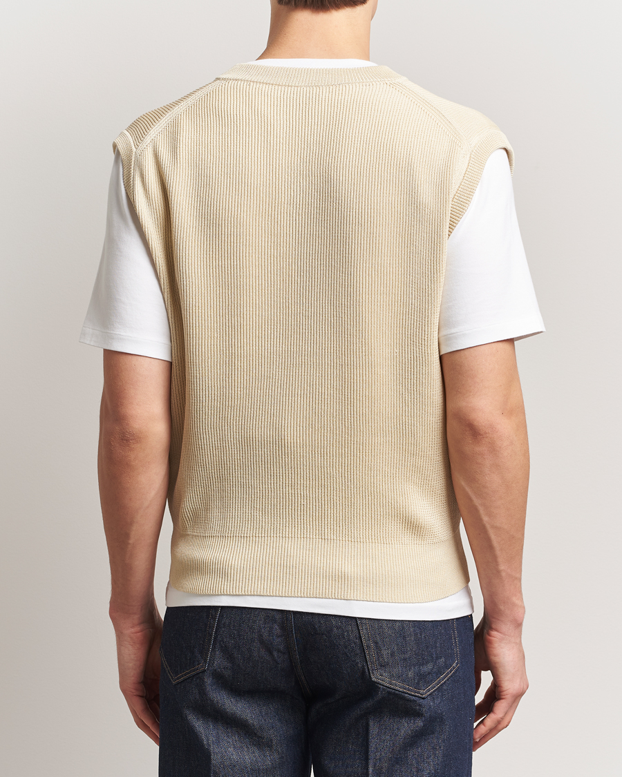 Uomini | Maglieria | Auralee | Rib Knit Vest Ivory