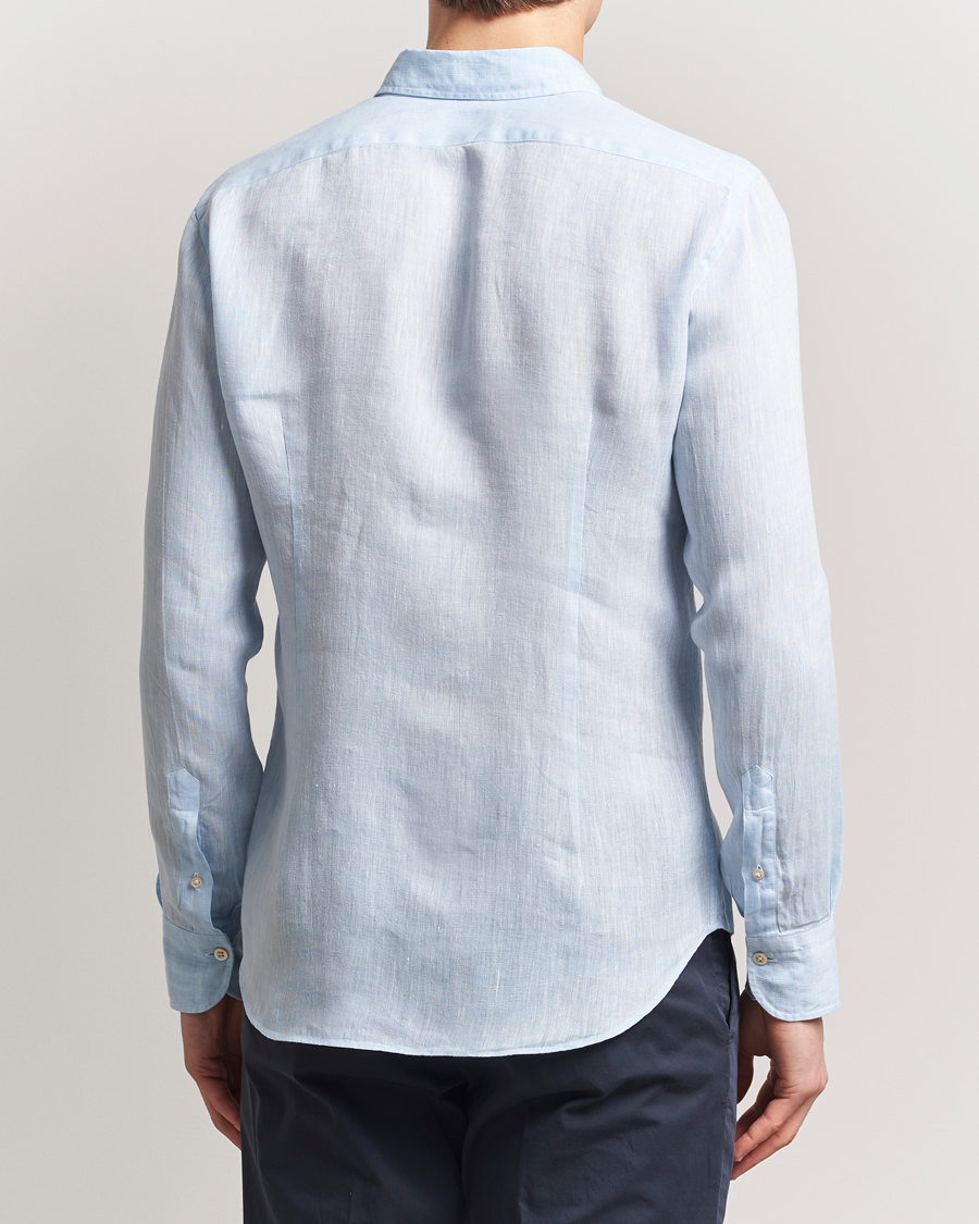 Uomini | Camicie | Grigio | Linen Casual Shirt Light Blue