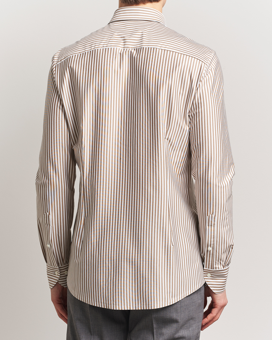 Uomini | Camicie | Stenströms | Striped Jersey Shirt Beige