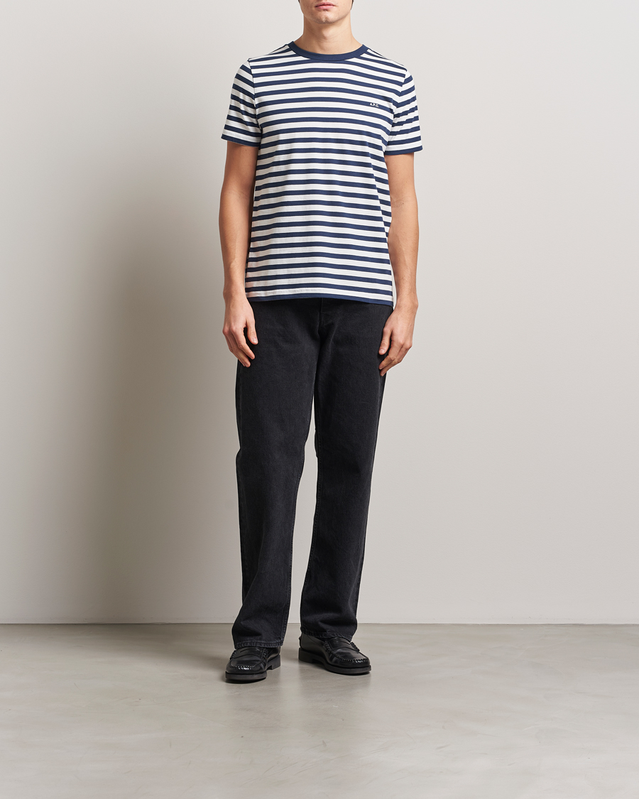 Uomini | T-shirt | A.P.C. | Striped T-Shirt Navy/White