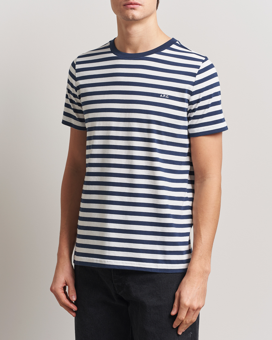 Uomini | T-shirt | A.P.C. | Striped T-Shirt Navy/White