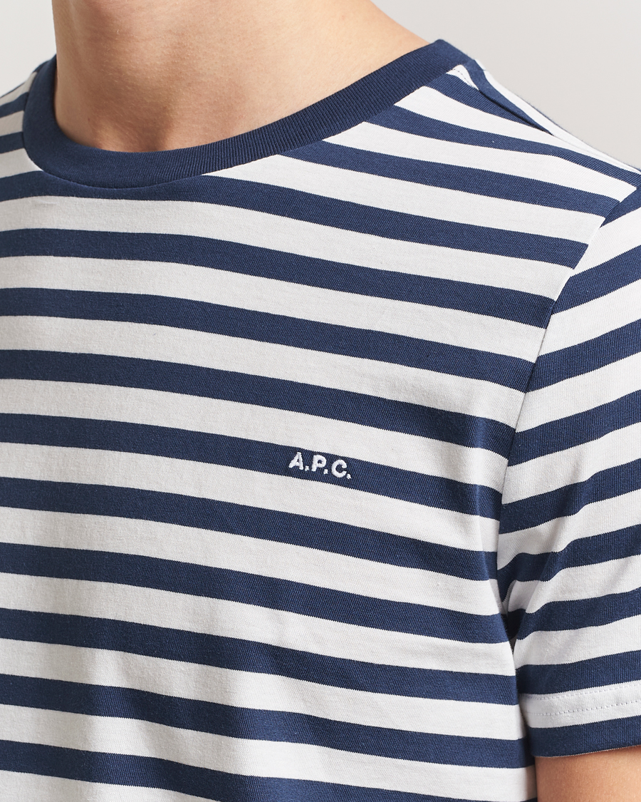 Uomini | T-shirt | A.P.C. | Striped T-Shirt Navy/White