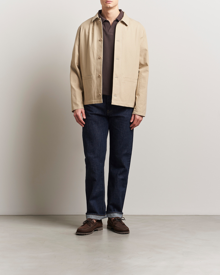Uomini | Giacche | A.P.C. | Rodney Textured Cotton Overshirt Beige