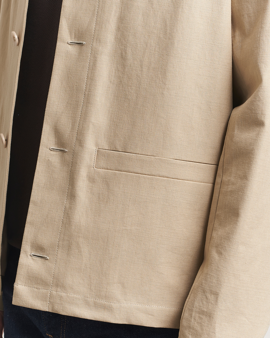 Uomini | Giacche | A.P.C. | Rodney Textured Cotton Overshirt Beige