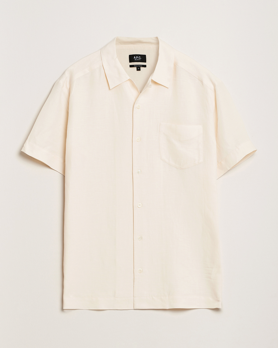 Uomini | Camicie | A.P.C. | Roy Woven Short Sleeve Shirt Ecru