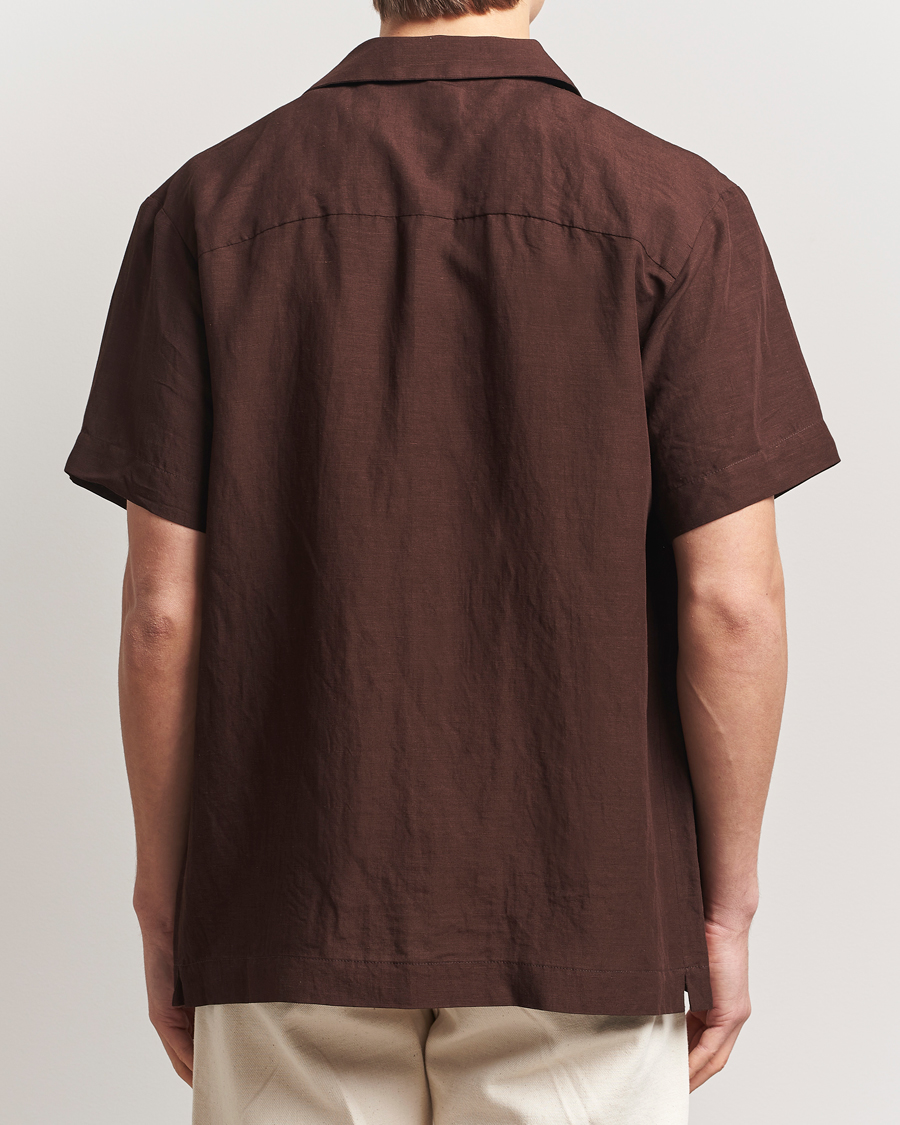 Uomini | Camicie | A.P.C. | Roy Woven Short Sleeve Shirt Brown