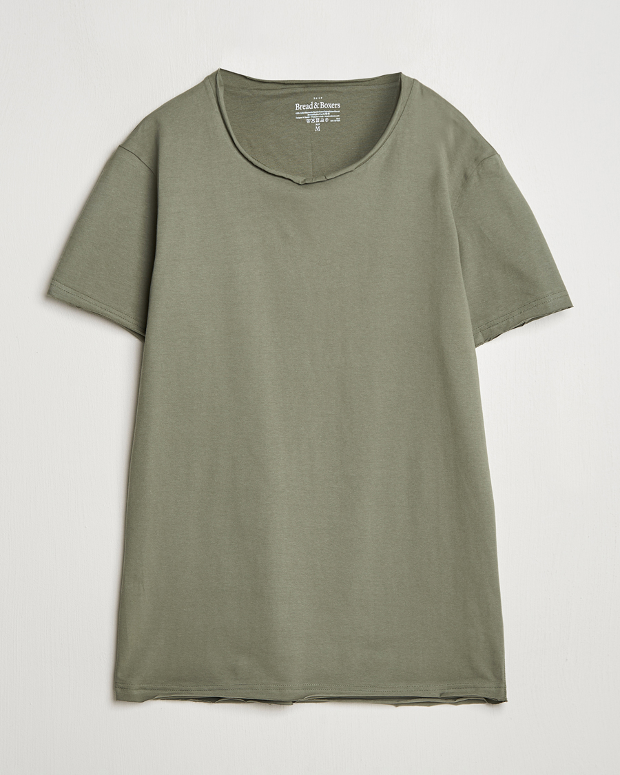 Uomini | T-shirt | Bread & Boxers | Crew Neck Relaxed T-Shirt Khaki Green