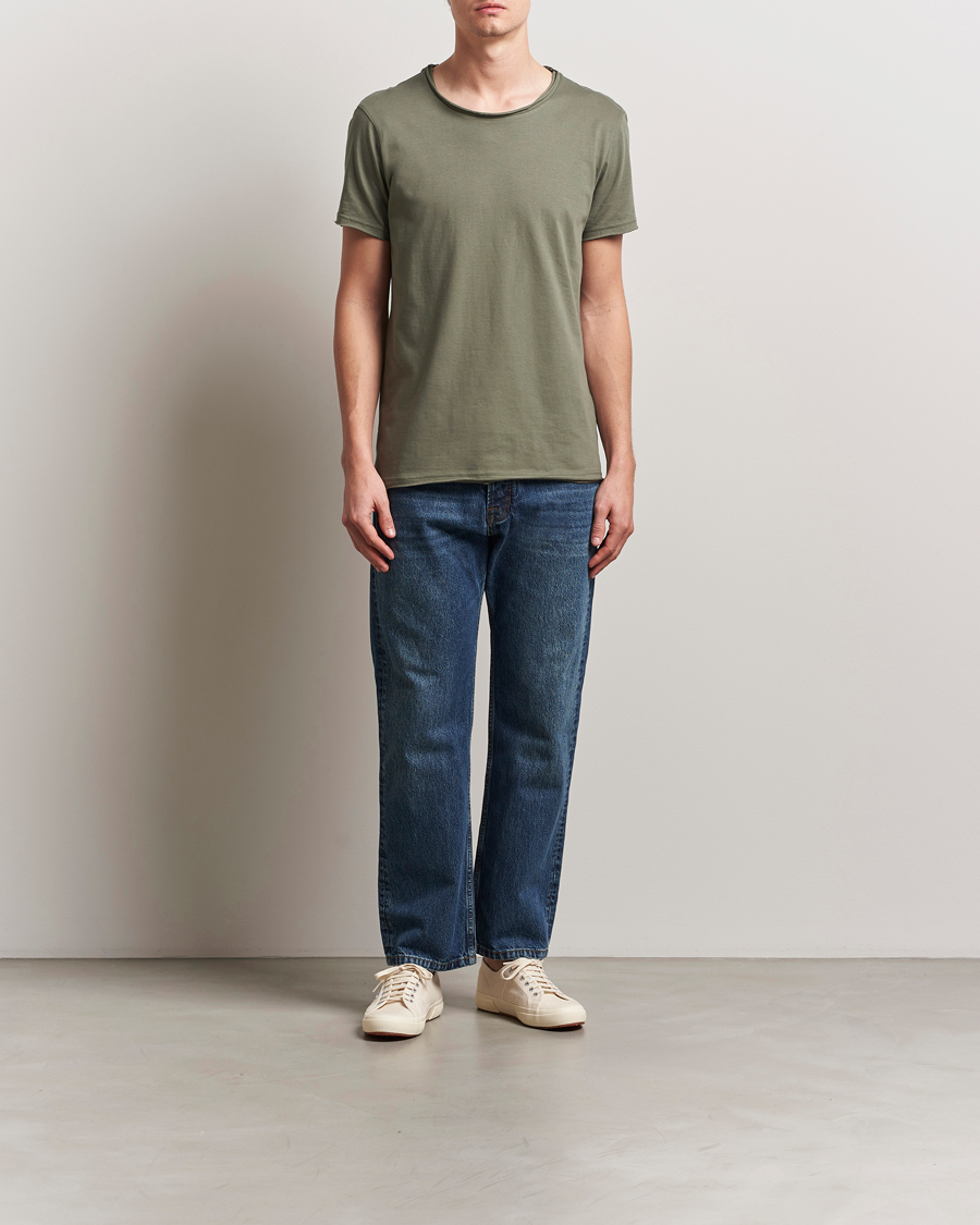 Uomini | T-shirt | Bread & Boxers | Crew Neck Relaxed T-Shirt Khaki Green