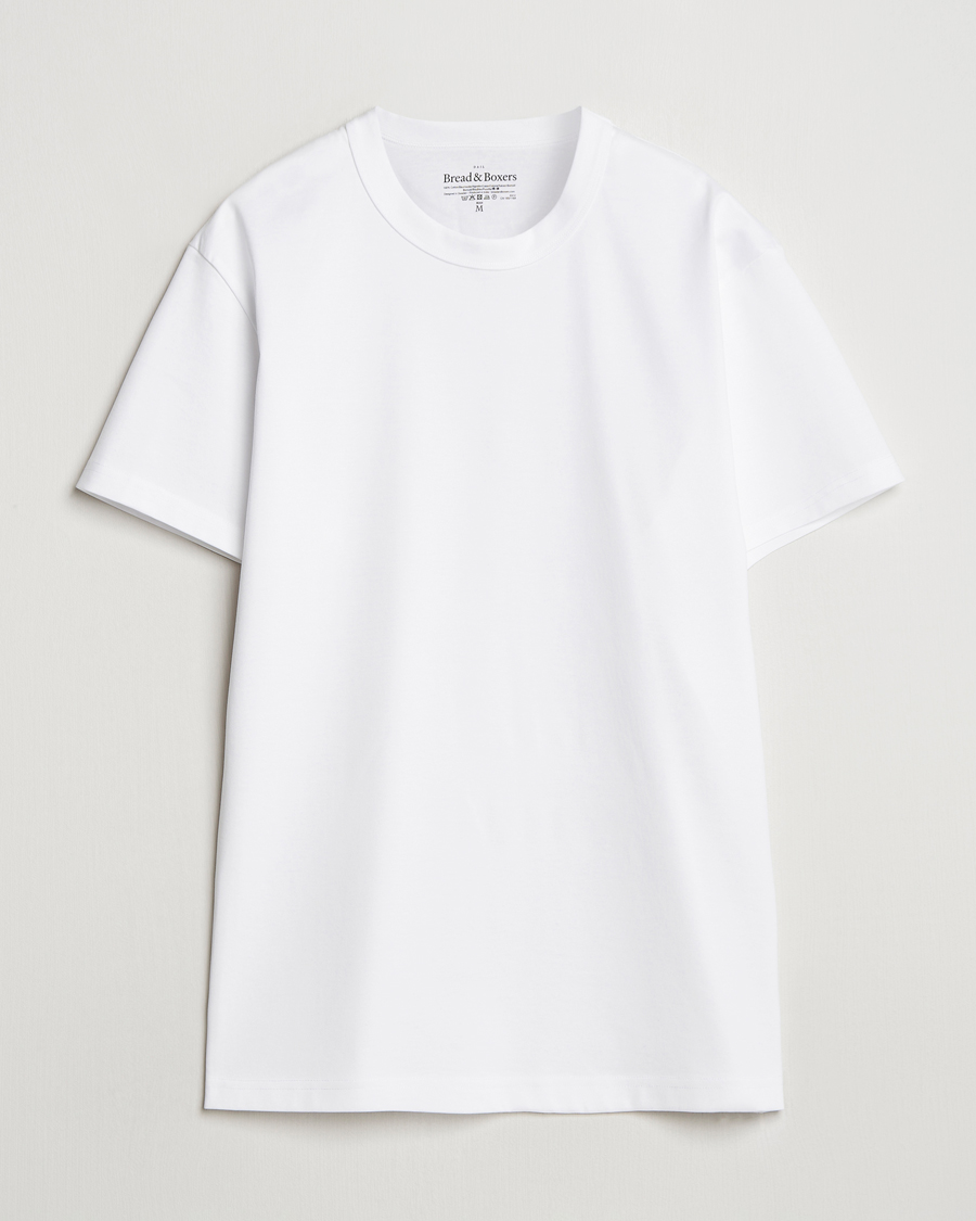 Uomini | T-shirt | Bread & Boxers | Pima Cotton Crew Neck T-Shirt White