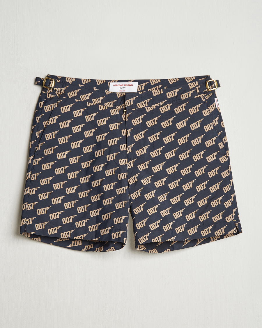 Uomini | Costumi da bagno | Orlebar Brown | Bulldog Jaquard 007 Monogram Swimshorts Black