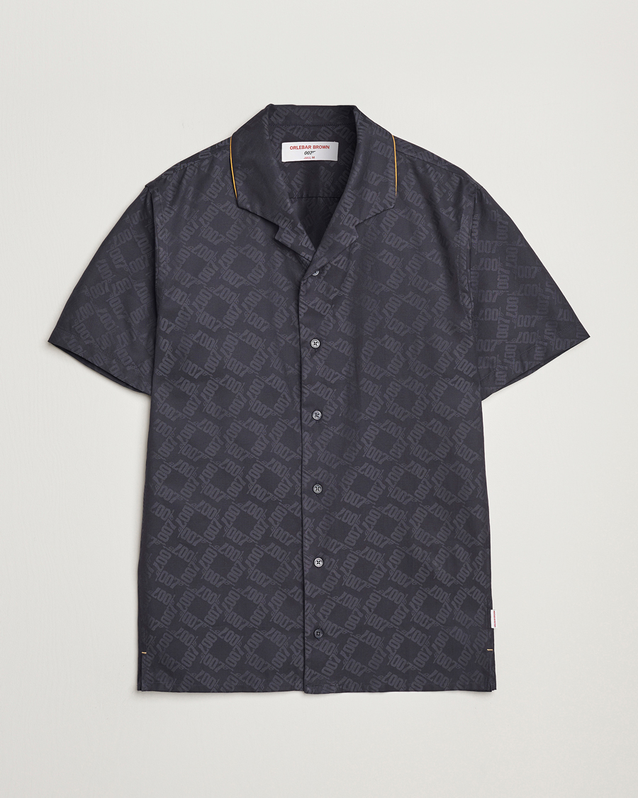 Uomini | Camicie | Orlebar Brown | Hibbert 007 Monogram Shirt Black