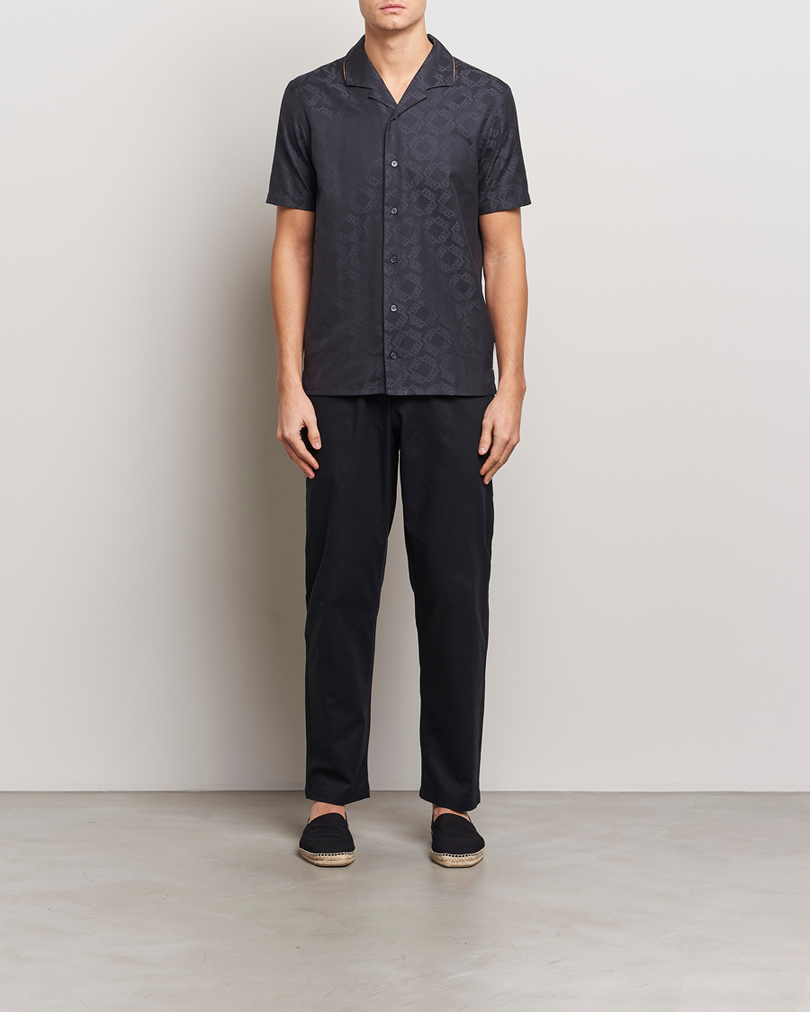Uomini | Camicie | Orlebar Brown | Hibbert 007 Monogram Shirt Black
