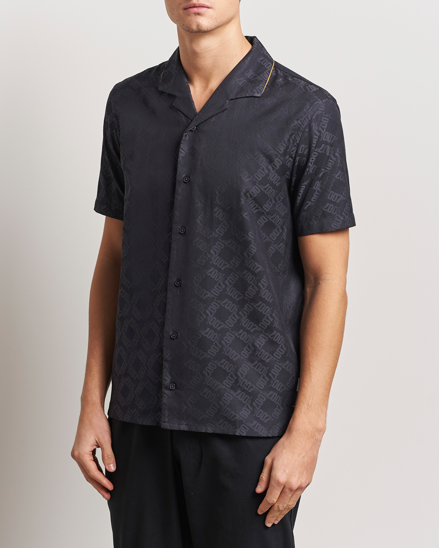 Uomini | Camicie | Orlebar Brown | Hibbert 007 Monogram Shirt Black