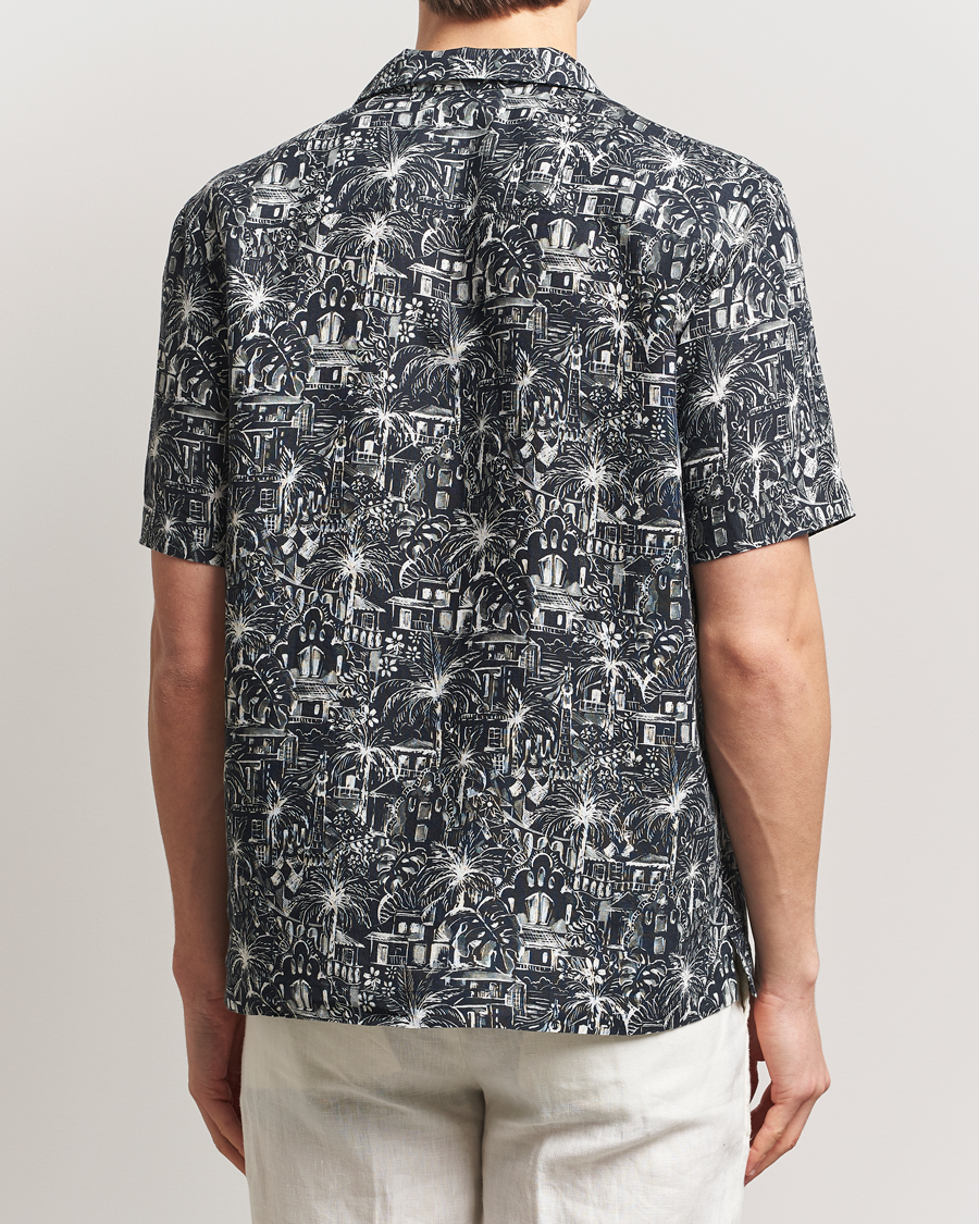 Uomini | Camicie | Eton | Resort Printed Short Sleeve Shirt Black