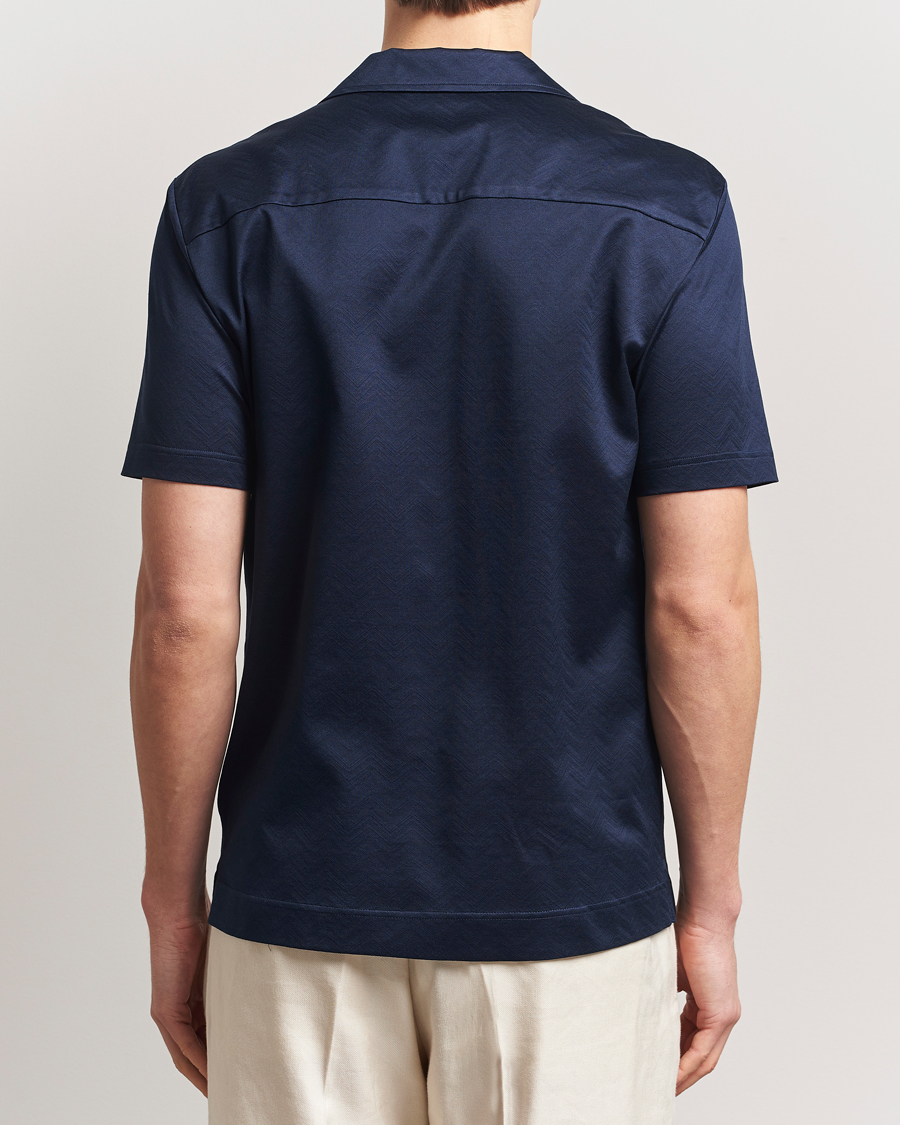Uomini | Camicie | Eton | Filo Di Scozia Short Sleeve Shirt Navy Blue