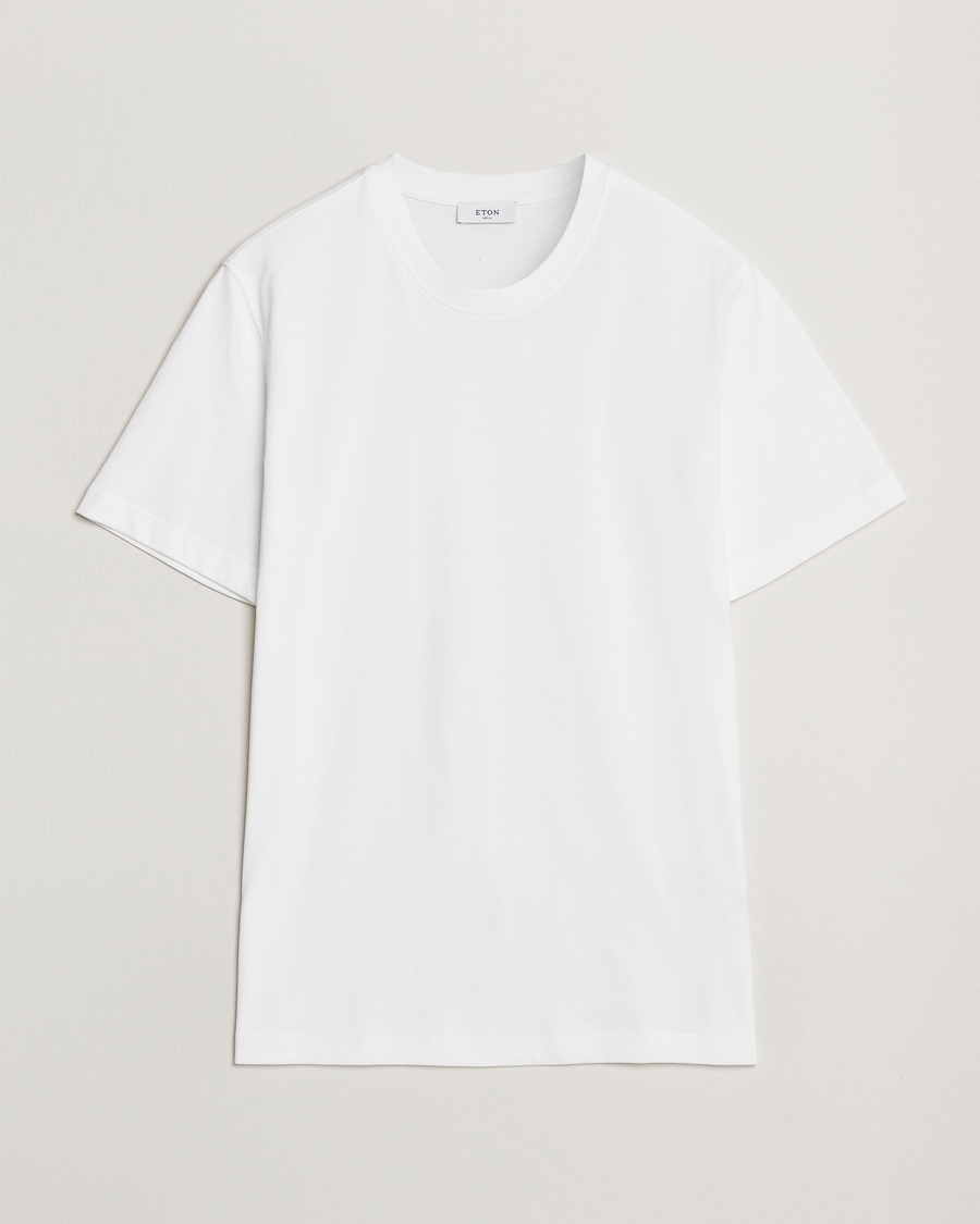 Uomini | T-shirt | Eton | Mercerized Jersey Crew Neck T-Shirt White