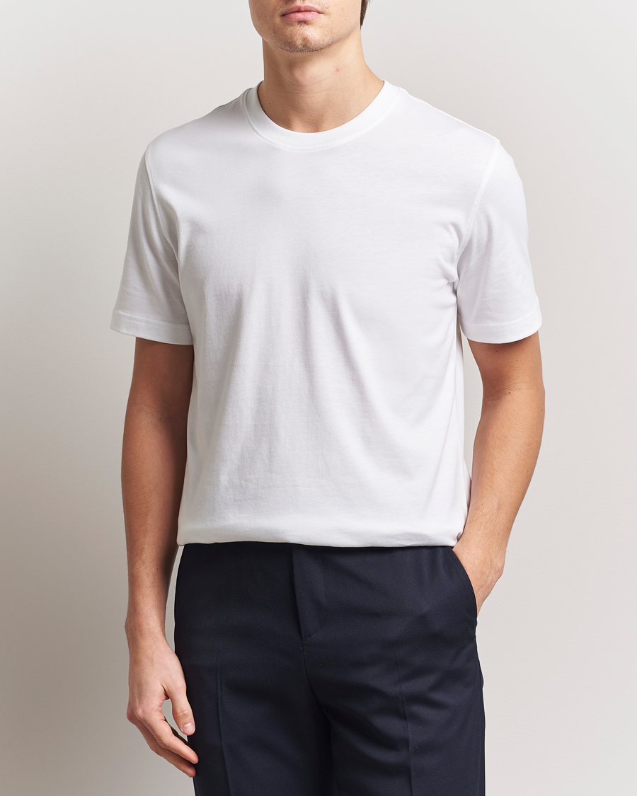 Uomini | T-shirt | Eton | Mercerized Jersey Crew Neck T-Shirt White