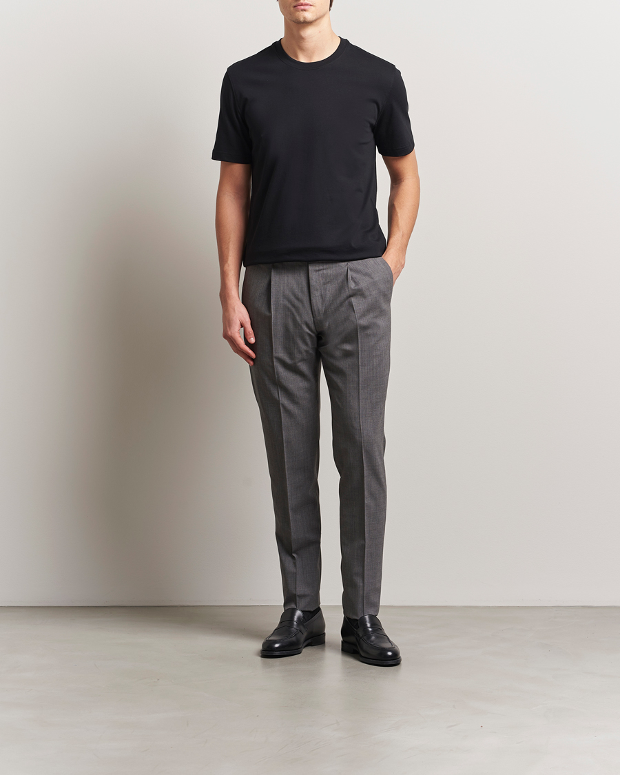 Uomini | T-shirt | Eton | Mercerized Jersey Crew Neck T-Shirt Black