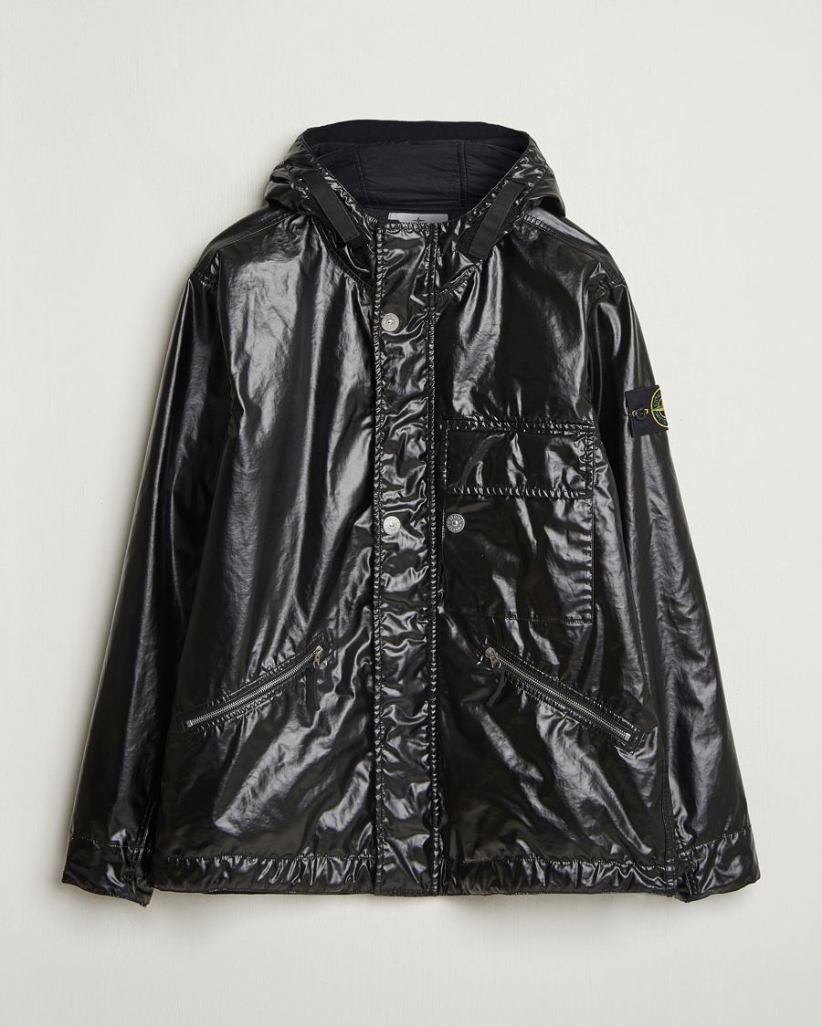 Uomini | Giacche | Stone Island | Mussola Gommata Hooded Jacket Black