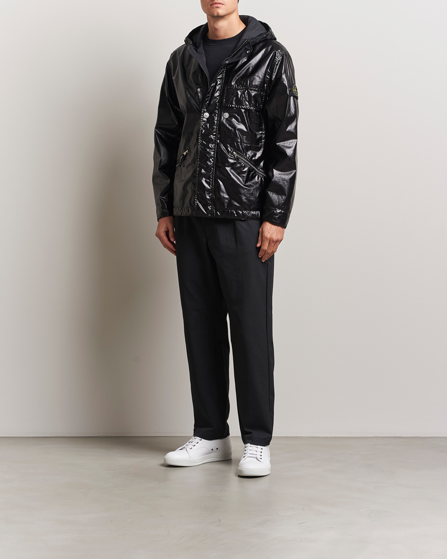 Uomini | Giacche | Stone Island | Mussola Gommata Hooded Jacket Black