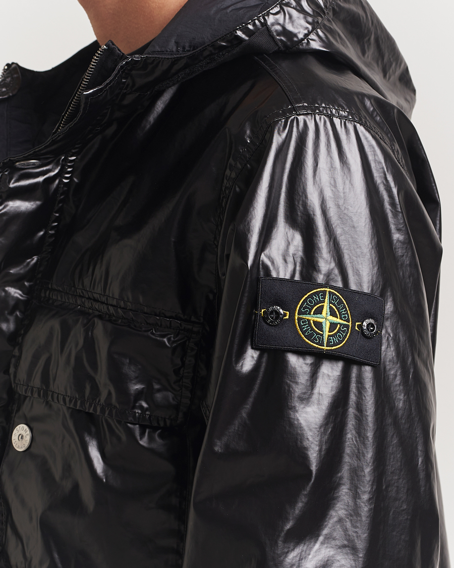 Uomini | Giacche | Stone Island | Mussola Gommata Hooded Jacket Black