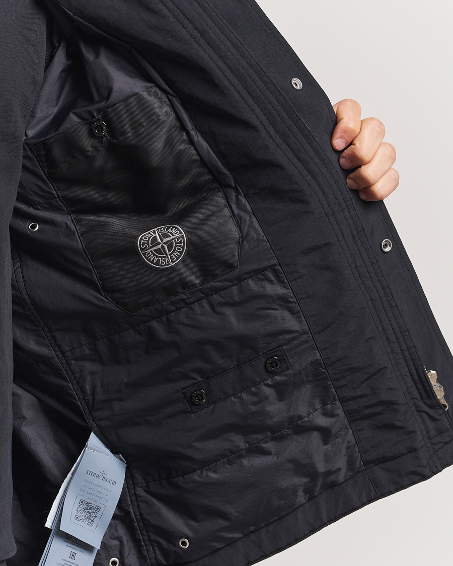 Uomini | Giacche | Stone Island | Mussola Gommata Hooded Jacket Black