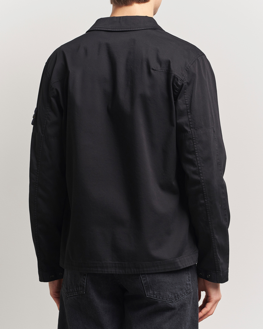 Uomini | Camicie | Stone Island | Cotton Stretch Zip Overshirt Black