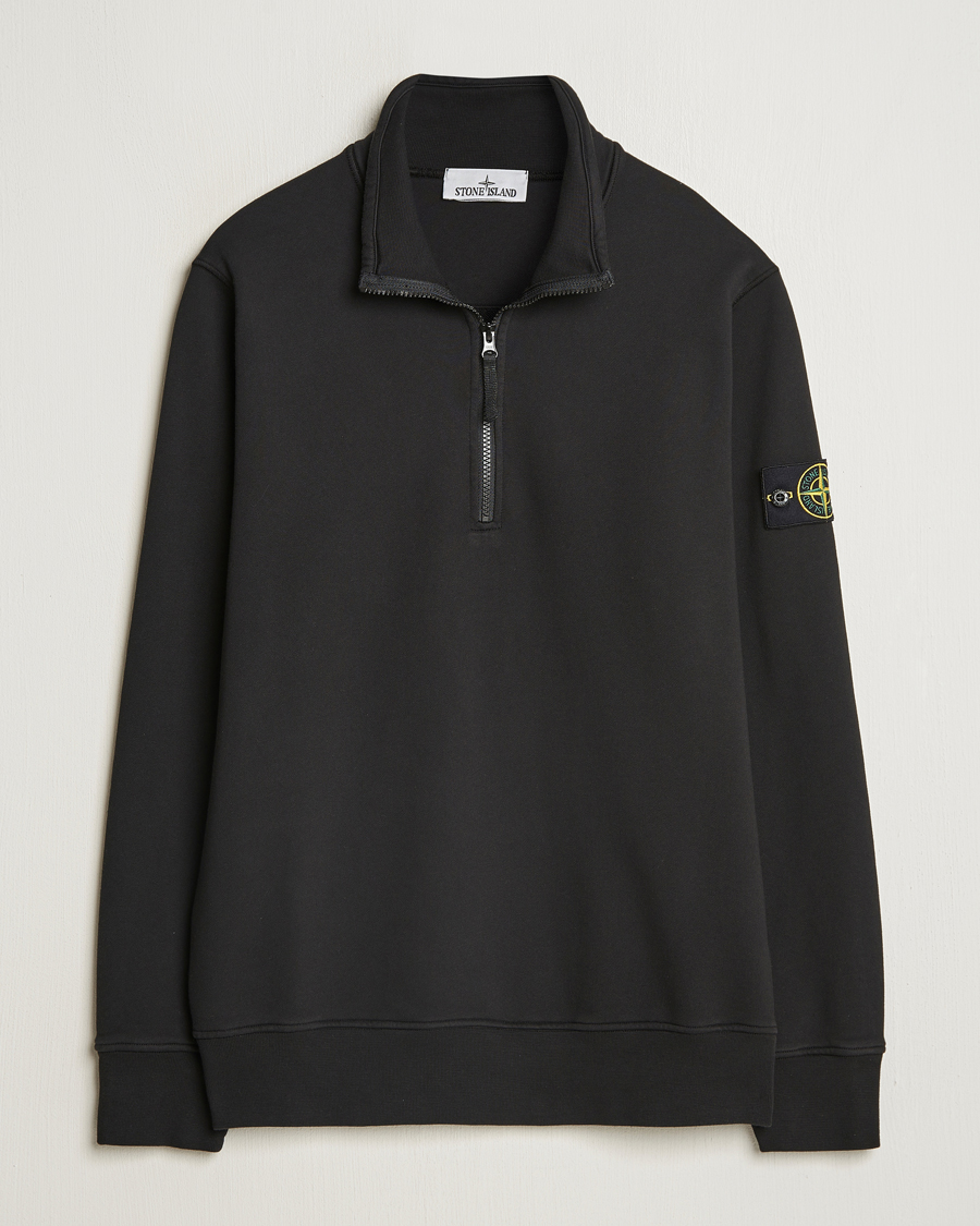 Stone Island Garment Dyed Fleece Half Zip Black su CareOfCarl.it