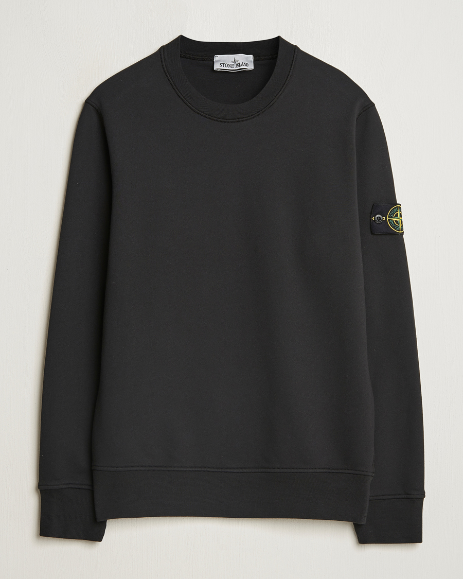 Uomini | Maglieria | Stone Island | Garment Dyed Fleece Sweatshirt Black