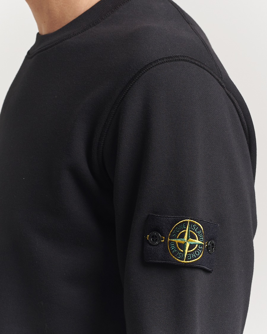 Uomini | Maglieria | Stone Island | Garment Dyed Fleece Sweatshirt Black