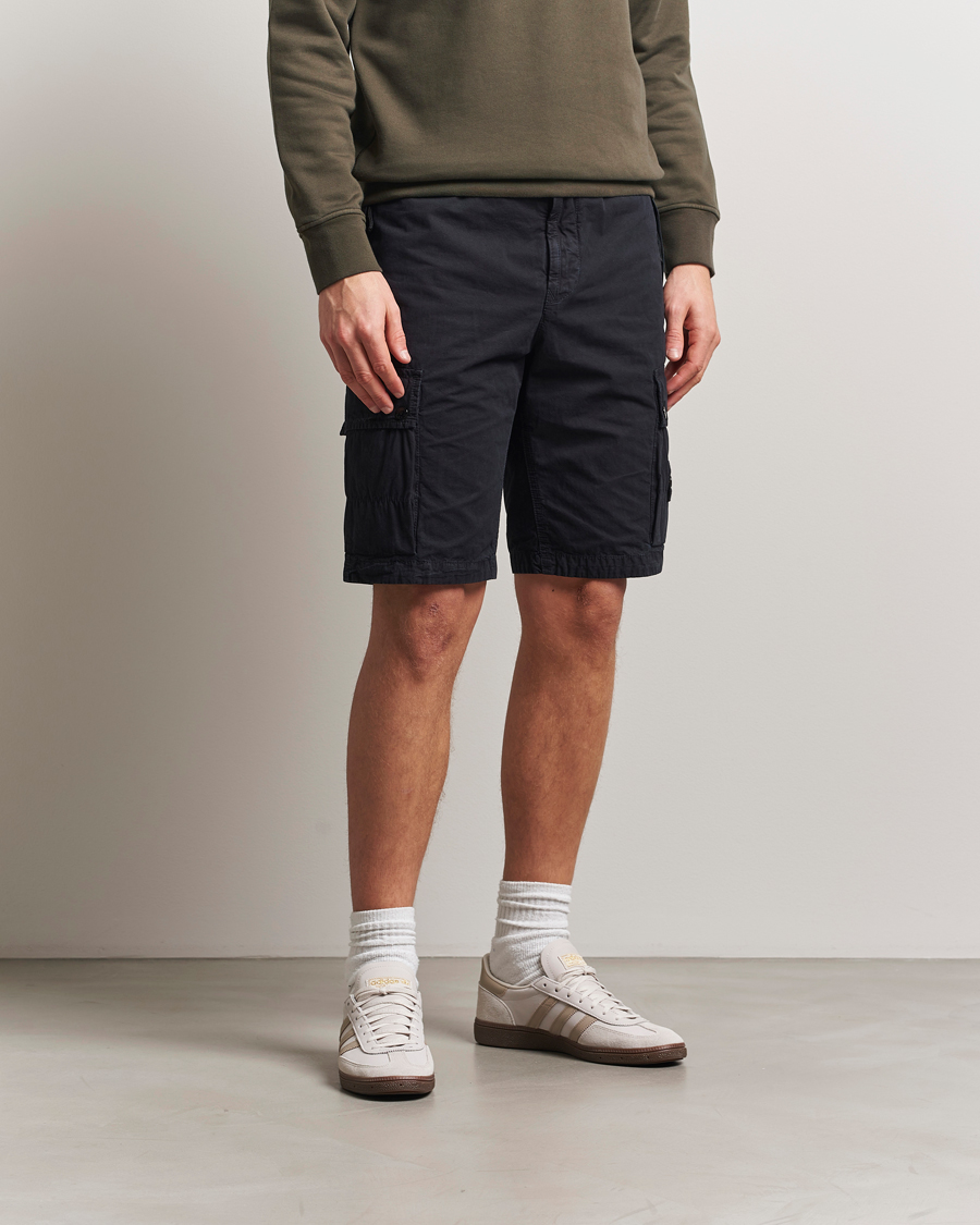 Uomini | Pantaloncini | Stone Island | Brushed Cotton Canvas Cargo Shorts Navy Blue