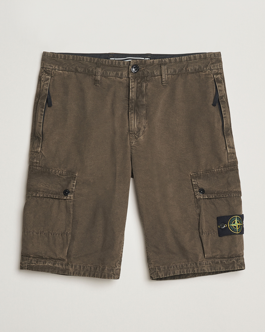 Uomini | Pantaloncini | Stone Island | Brushed Cotton Canvas Cargo Shorts Military Green