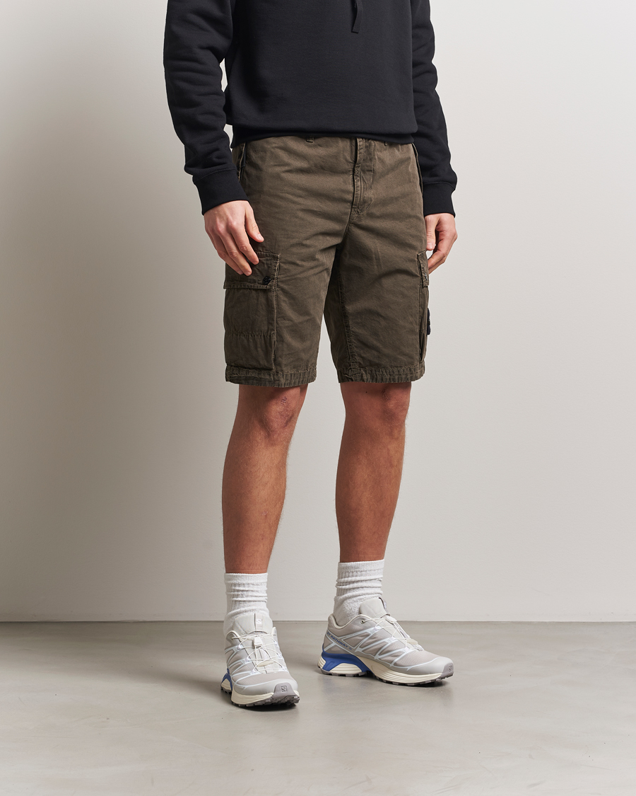Uomini | Pantaloncini | Stone Island | Brushed Cotton Canvas Cargo Shorts Military Green