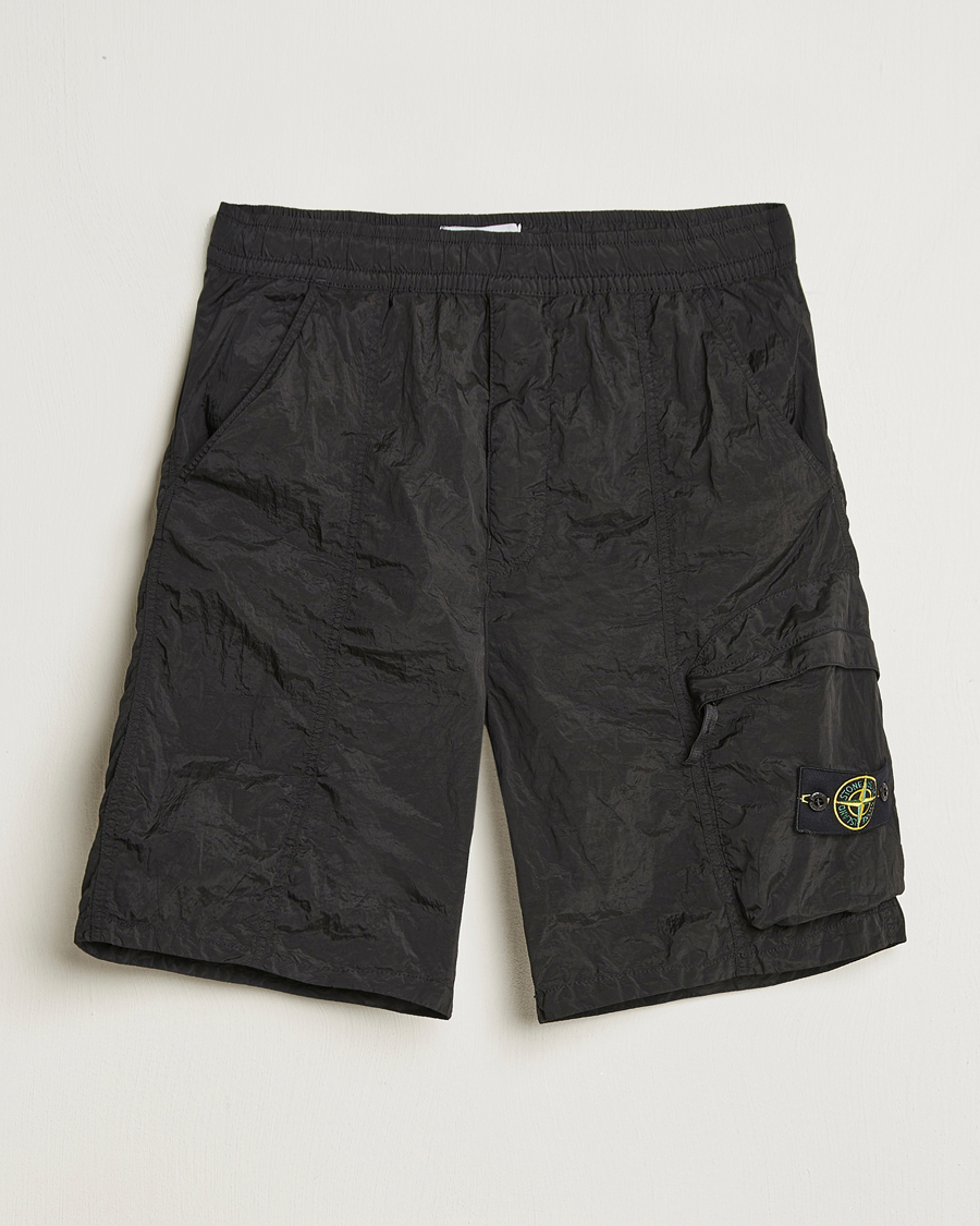 Uomini | Pantaloncini | Stone Island | Nylon Metal Drawstring Cargo Shorts Black