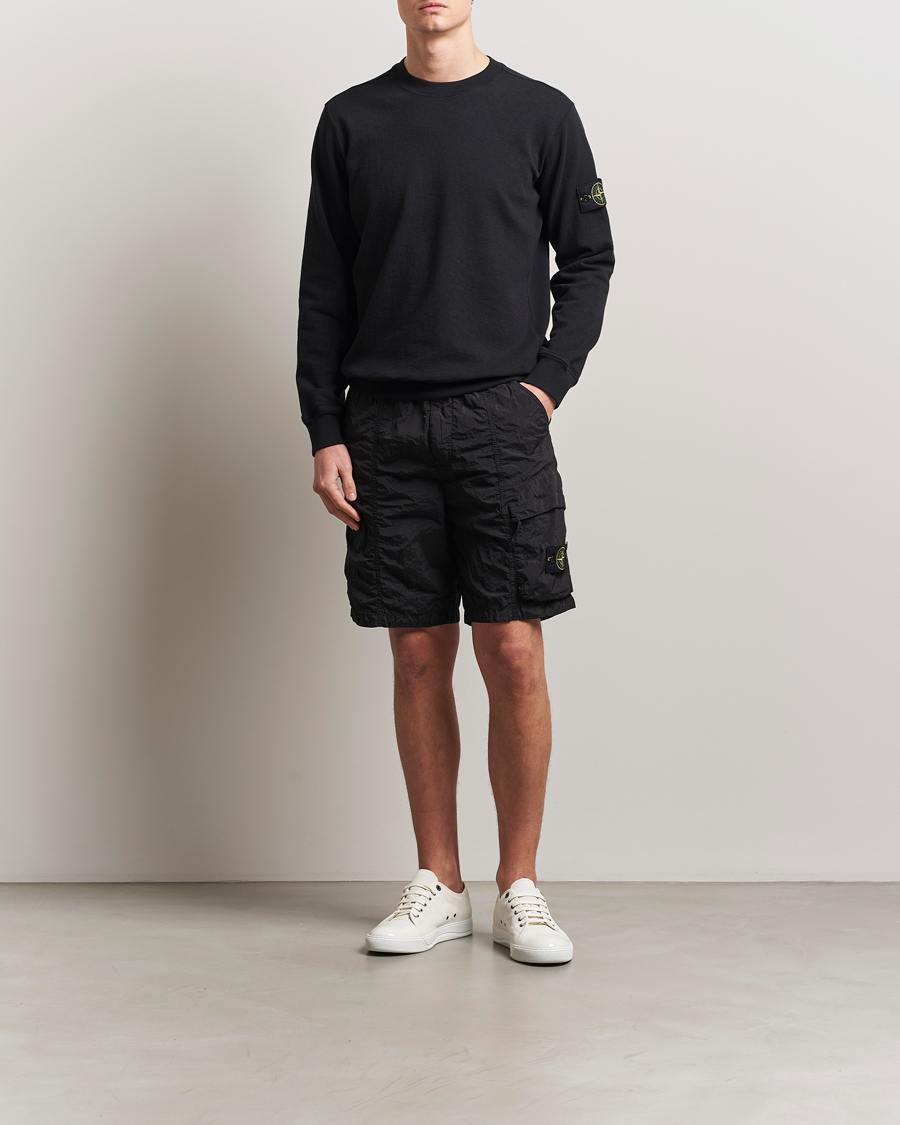 Uomini | Pantaloncini | Stone Island | Nylon Metal Drawstring Cargo Shorts Black