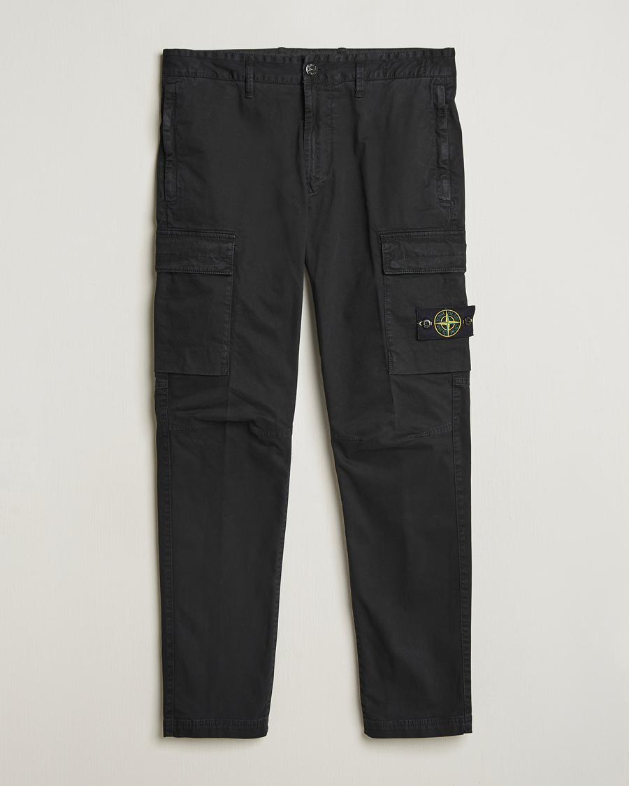 Uomini | Pantaloni | Stone Island | Stretch Twill Cargo Pants Black
